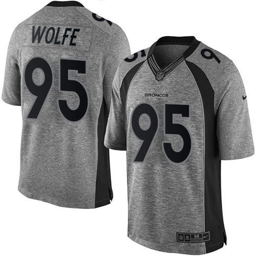 Nike Broncos #95 Derek Wolfe Gray Men's Stitched NFL Limited Gridiron Gray Jersey